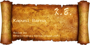 Kapusi Barna névjegykártya